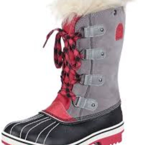 Sorel Youth Girls 1 Joan Of Arctic Suede Insulated Faux Fur Winter Snow Boots - Picture 1 of 12